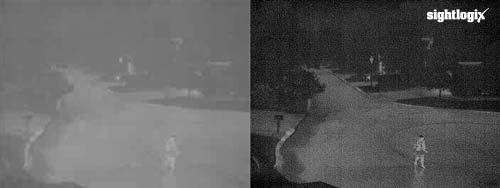 low contrast and high contrast thermal camera example