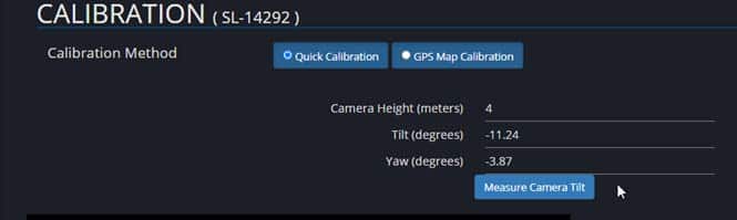 auto-geo-calibration SightLogix calibration interface showing quick and GPS map options