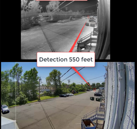 SightSensor TC detecting objects at 550 feet in different lighting conditions